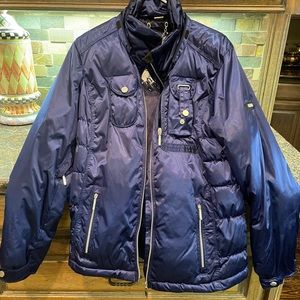 Ladies navy blue Obermeyer ski jacket - like new - ladies sz 14